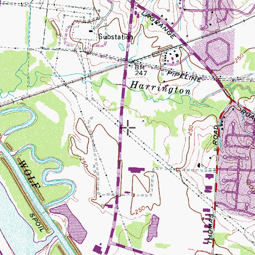 Topographic Map of Shelby County, TN