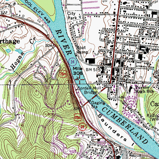 Topographic Map of Smith County, TN