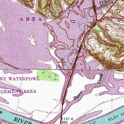 Topographic Map of Stewart County, TN