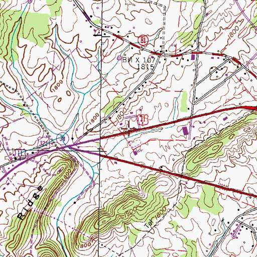 Topographic Map of Washington County, TN