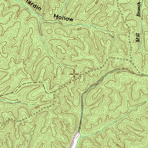 Topographic Map of Wayne County, TN