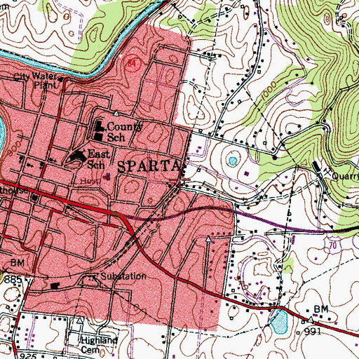 Topographic Map of White County, TN