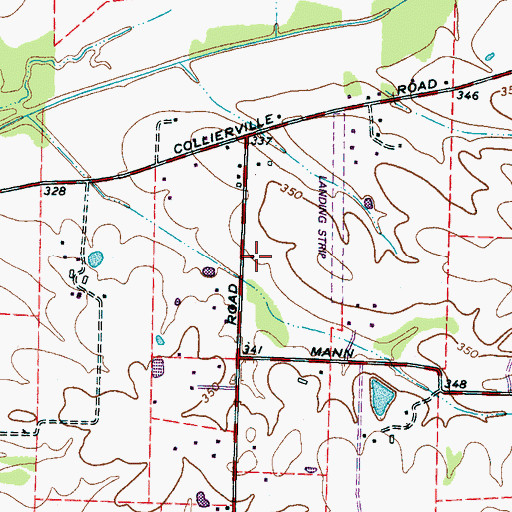 Topographic Map of WMSO-AM (Collierville), TN