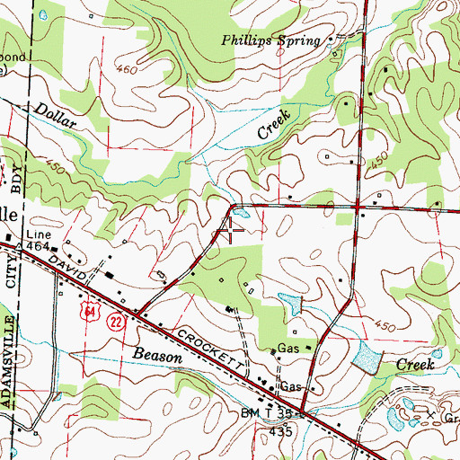 Topographic Map of WLIC-AM (Adamsville), TN