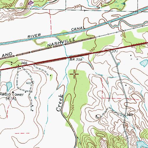 Topographic Map of WJED-AM (Somerville), TN