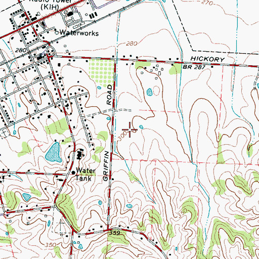 Topographic Map of WGSF-AM (Arlington), TN