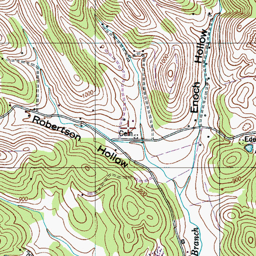 Topographic Map of WTNX-AM (Lynchburg), TN