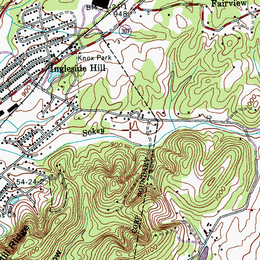 Topographic Map of WYXI-AM (Athens), TN