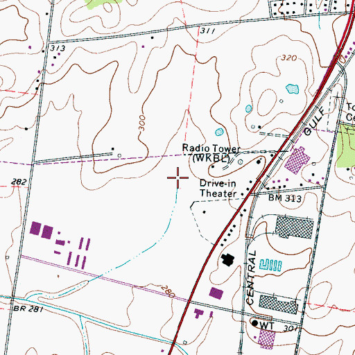 Topographic Map of WKBL-AM (Covington), TN