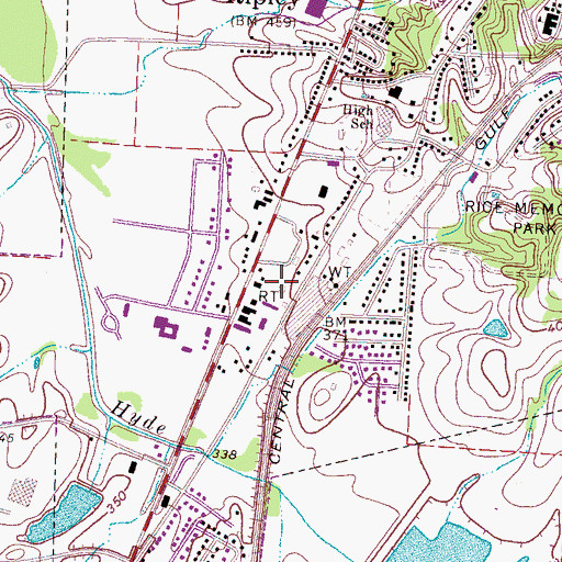 Topographic Map of WTRB-AM (Ripley), TN