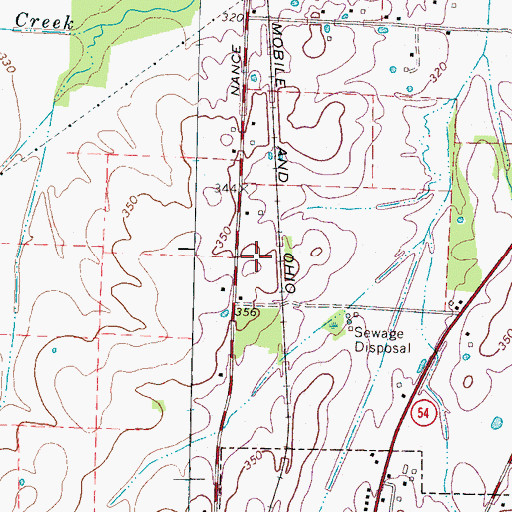 Topographic Map of WCTA-AM (Alamo), TN