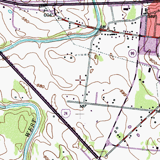 Topographic Map of WMTS-AM (Murfreesboro), TN