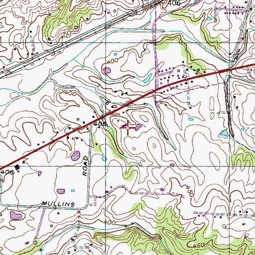 Topographic Map of WKBJ-AM (Milan), TN