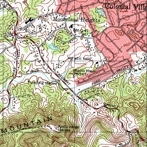 Topographic Map of WSKT-AM (Knoxville), TN