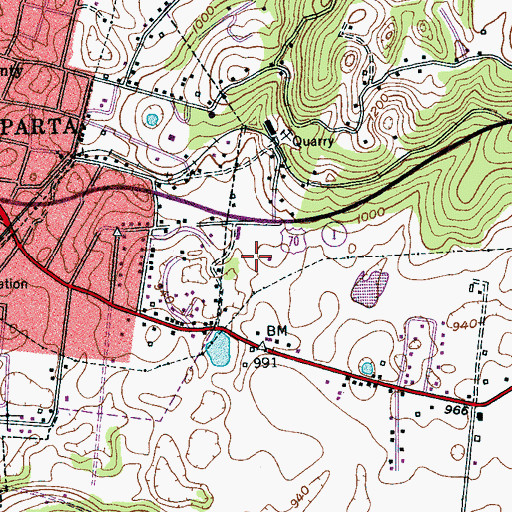 Topographic Map of WUCR-AM (Sparta), TN