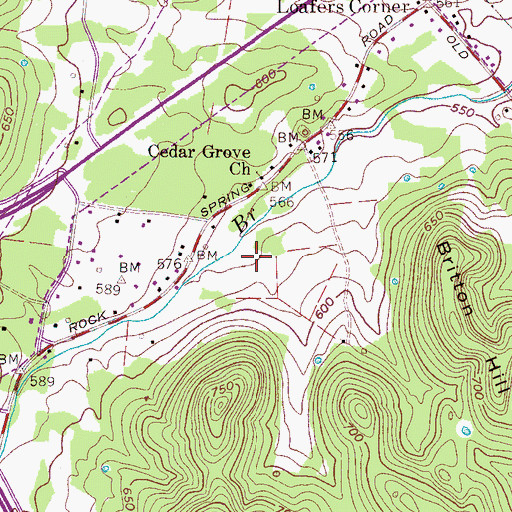 Topographic Map of WSVT-AM (Smyrna), TN