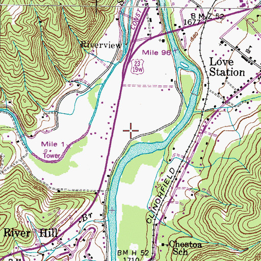 Topographic Map of WEMB-AM (Erwin), TN