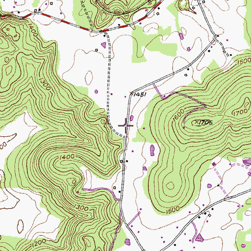 Topographic Map of WRZK-AM (Algood), TN