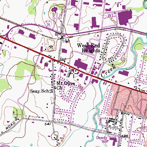 Topographic Map of WQDQ-AM (Lebanon), TN