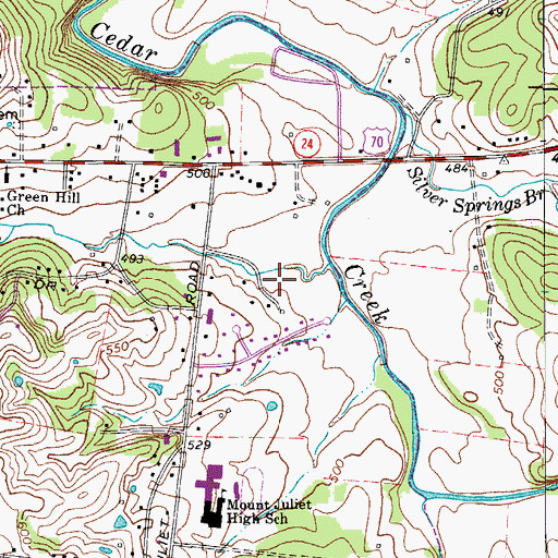 Topographic Map of WMJT-AM (Mount Juliet), TN