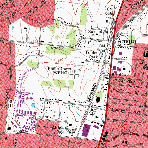 Topographic Map of WNKZ-AM (Madison), TN