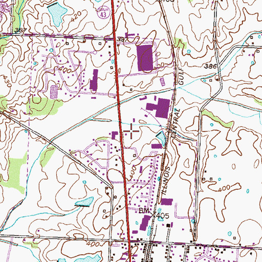 Topographic Map of WCMT-AM (Martin), TN