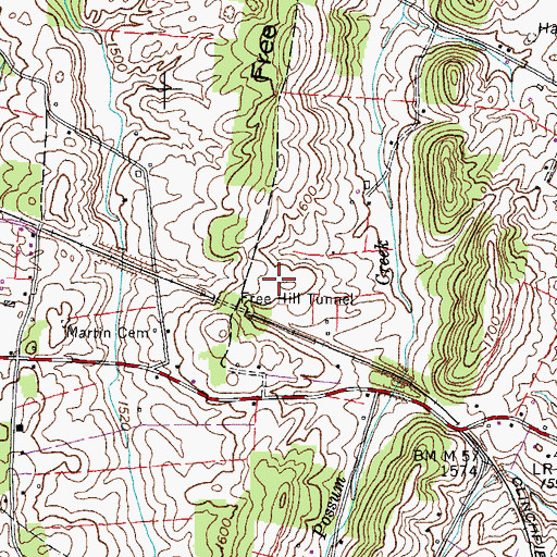 Topographic Map of WJCW-AM (Johnson City), TN
