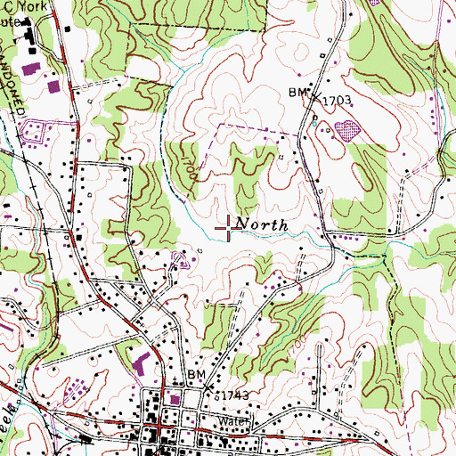 Topographic Map of WCLC-AM (Jamestown), TN