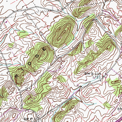 Topographic Map of WGOC-AM (Kingsport), TN