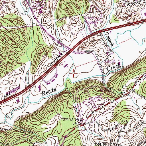 Topographic Map of WKIN-AM (Kingsport), TN