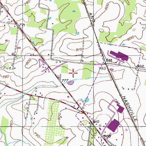 Topographic Map of WMRL-AM (Portland), TN