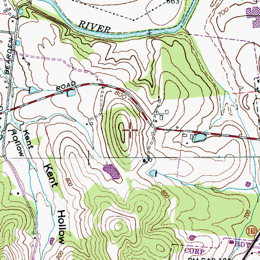 Topographic Map of WYTM-FM (Fayetteville), TN