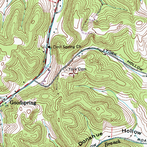 Topographic Map of WMGL-FM (Pulaski), TN