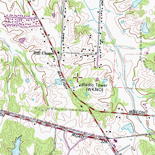 Topographic Map of WKNO-FM (Memphis), TN