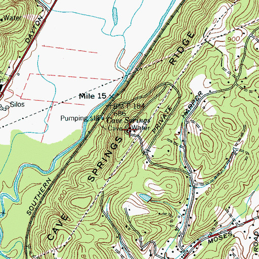 Topographic Map of WCHU-FM (Soddy-Daisy), TN
