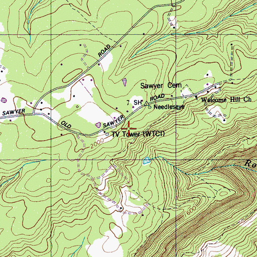 Topographic Map of WUTC-FM (Chattanooga), TN