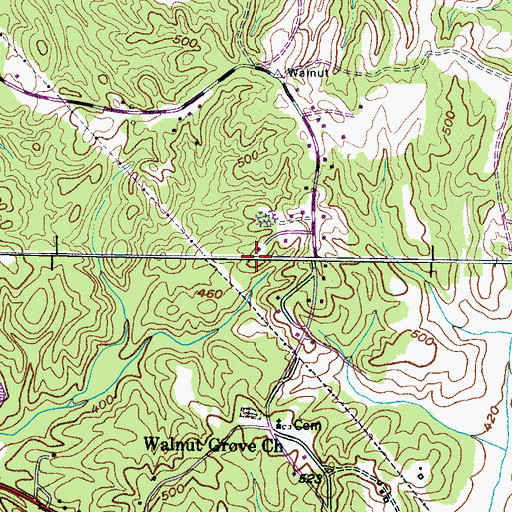 Topographic Map of WVST-FM (Bolivar), TN
