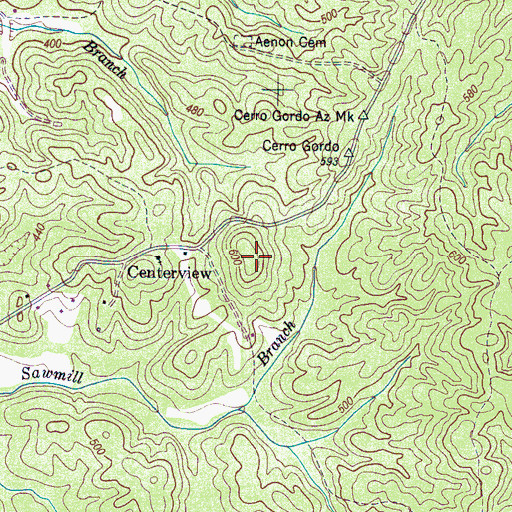 Topographic Map of WKWX-FM (Savannah), TN