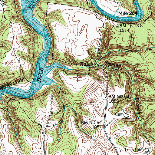 Topographic Map of WBGY-FM (Tullahoma), TN