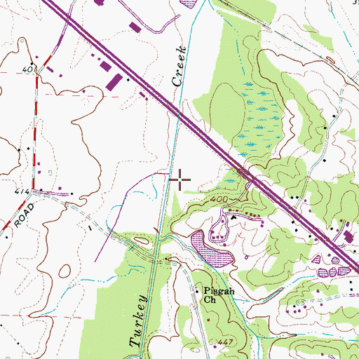 Topographic Map of WFHC-FM (Henderson), TN