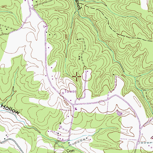 Topographic Map of WUTZ-FM (Summertown), TN