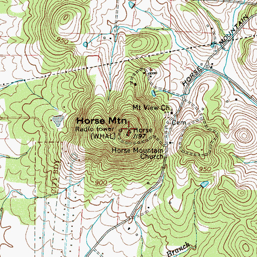 Topographic Map of WYCQ-FM (Shelbyville), TN