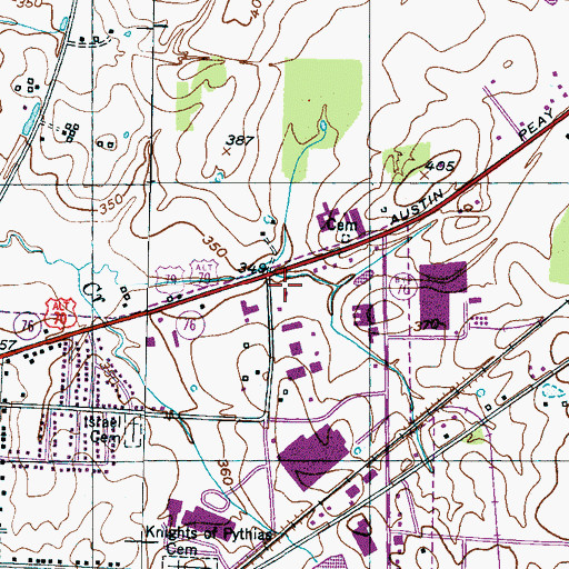 Topographic Map of WTBG-FM (Brownsville), TN