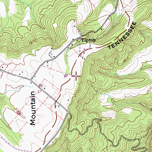 Topographic Map of WIKU-FM (Pikeville), TN