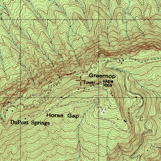 Topographic Map of WIVK-FM (Knoxville), TN