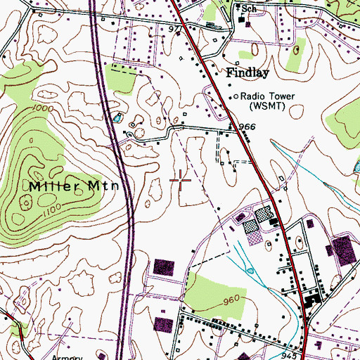 Topographic Map of WSMT-FM (Sparta), TN