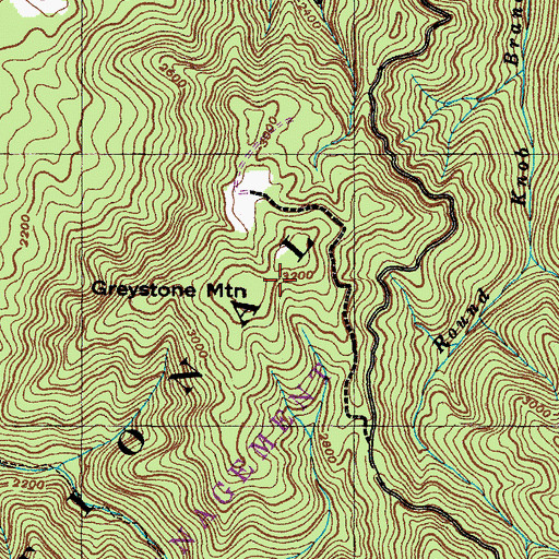 Topographic Map of WIKQ-FM (Greeneville), TN