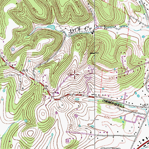 Topographic Map of WMAK-FM (Hendersonville), TN