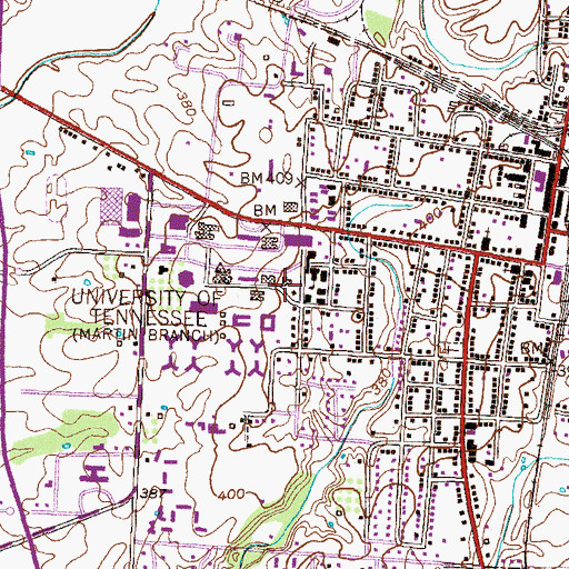 Topographic Map of WUTM-FM (Martin), TN