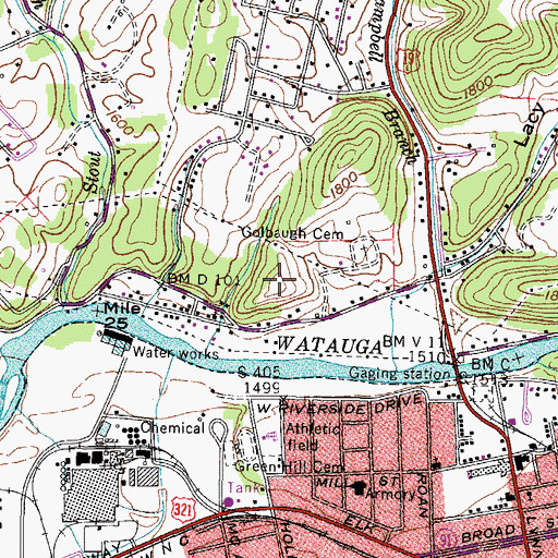 Topographic Map of WIDD-FM (Elizabethton), TN